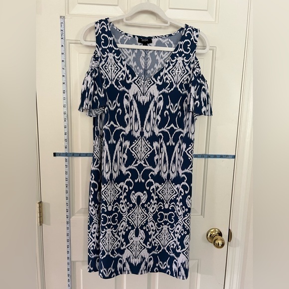 MSK Dresses & Skirts - MSK Women's Printed Cold Shoulder Dress, Large